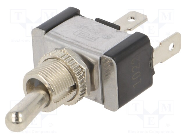 Switch: toggle; Pos: 2; SPST; OFF-ON; 20A/125VAC; 0÷65°C; 50mΩ