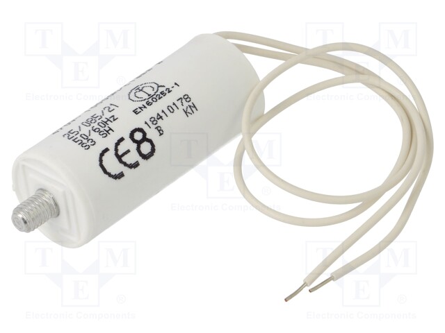 Film Capacitor, 8 µF, C28 Motor Run Series, 470 VAC, Wire Leaded, ± 5%, 20 V/µs