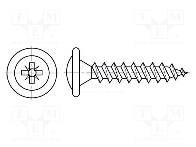 Screw; SPAX; for chipboard; 3,5x20; Head: button; Pozidriv; steel