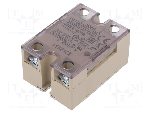 Relay: solid state; Ucntrl: 100÷240VAC; 25A; 200÷480VAC; -30÷80°C