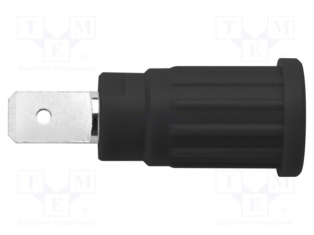 Socket; 4mm banana; 24A; 1kV; black; push-in; 34mm; -25÷80°C; 5mΩ