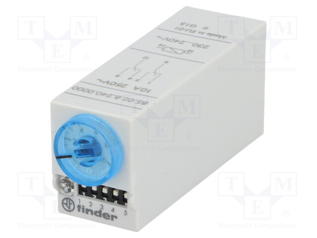 Timer; 0,05s÷100h; DPDT; 250VAC/10A; 230VAC; 230VDC; -20÷60°C; IP40