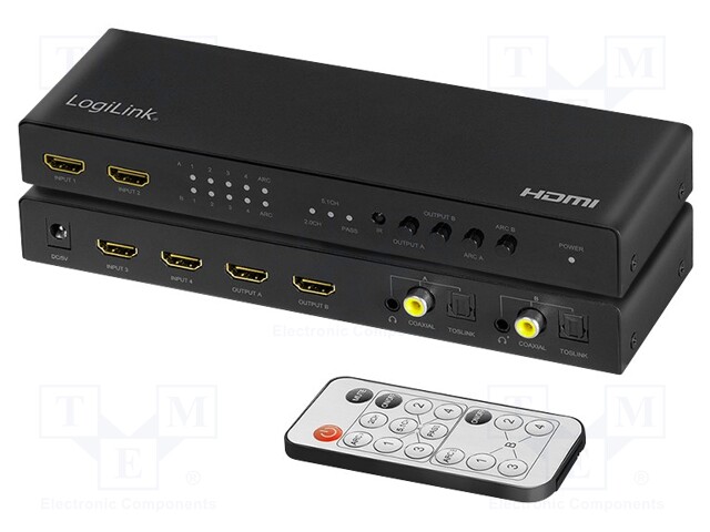 Switch; HDCP 2.2,HDMI 2.0; Colour: black; Input: HDMI socket x4