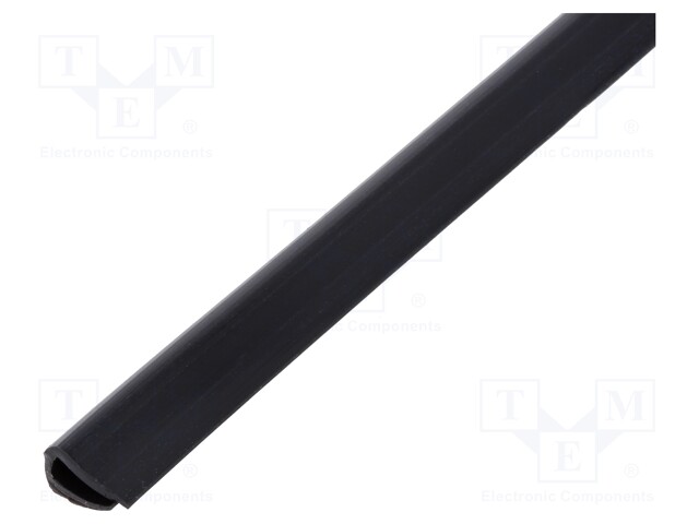 Hole and edge shield; PVC; L: 10m; black; H: 12mm; W: 6mm; -30÷70°C