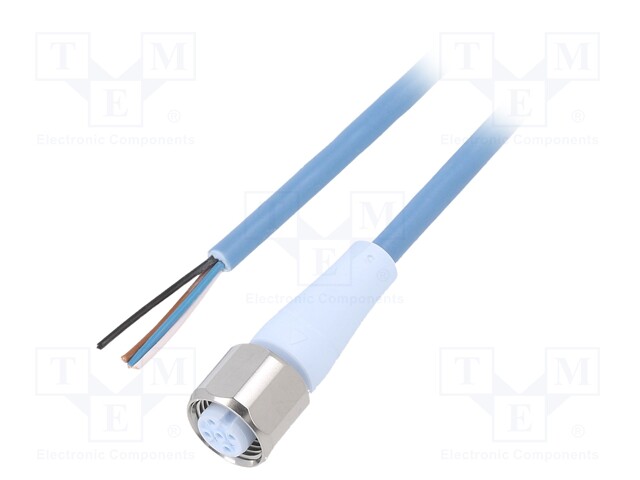 Connection lead; M12; PIN: 4; straight; 10m; plug; 250VAC; -40÷105°C