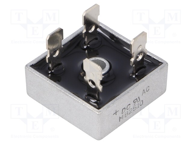 Single-phase bridge rectifier; Urmax: 1000V; If: 25A; Ifsm: 400A