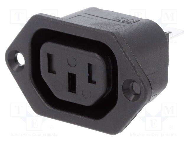 Connector: AC supply; socket; female; 10A; 250VAC; IEC 60320