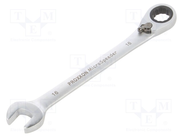 Wrench; combination spanner,with ratchet; 16mm; MicroSpeeder