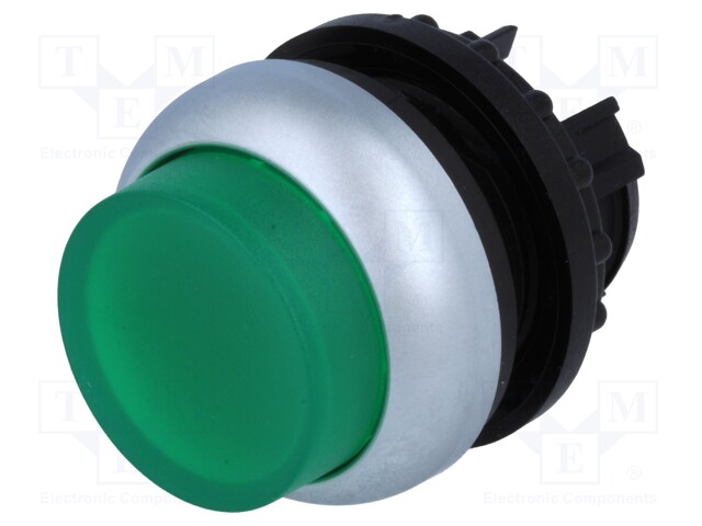 Switch: push-button; Stabl.pos: 2; 22mm; green; IP67; Pos: 2; Ø22.5mm