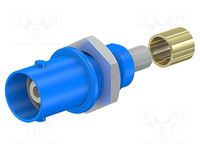 Connector: socket; BNC; blue; Connection: screwed,crimped; 5÷40°C