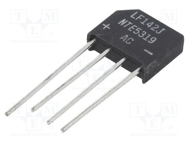 Single-phase bridge rectifier; Urmax: 600V; If: 4A; Ifsm: 200A; THT