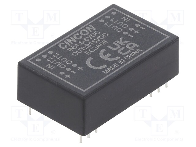 Converter: DC/DC; 3W; Uin: 4.5÷6V; Uout: 15VDC; Uout2: -15VDC; DIP24