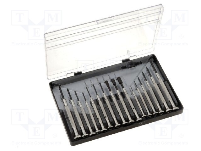 Screwdrivers; Pcs: 16; precision; Package: bag