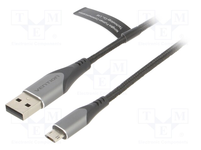 Cable; USB 2.0; USB A plug,USB B micro reversible plug; 0.25m