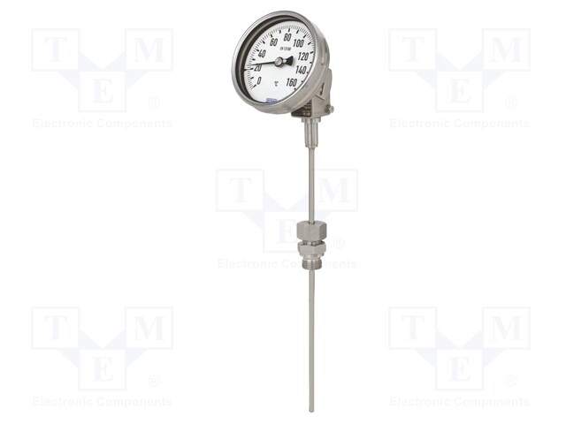 Meter: bimetal thermometer; 0÷120°C; Probe l: 200mm; Ø: 100mm