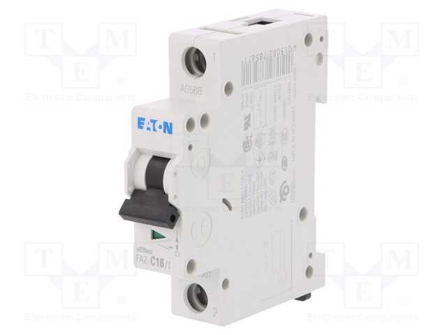 Circuit breaker; 230/400VAC; Inom: 16A; Poles: 1; DIN; Charact: C