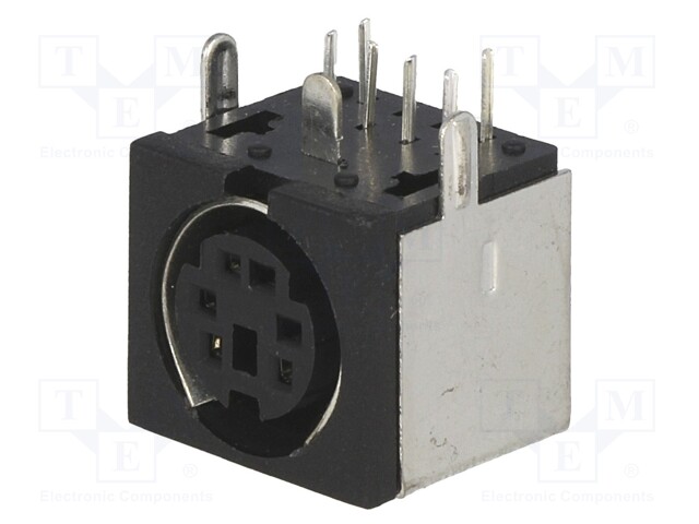 Socket; DIN mini; female; PIN: 6; shielded; THT