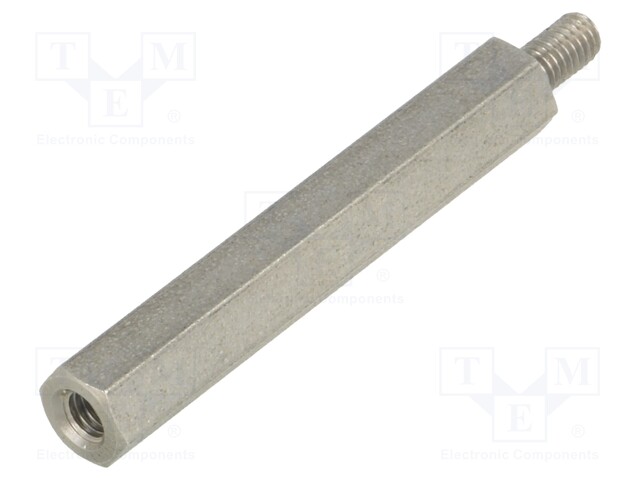 Screwed spacer sleeve; Int.thread: M3; 35mm; Ext.thread: M3