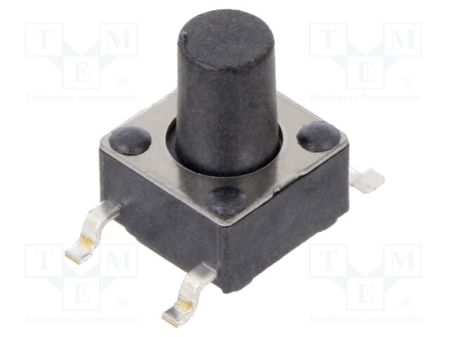 Microswitch TACT; SPST-NO; Pos: 2; 0.05A/12VDC; SMT; 1.57N; 6x6x4mm