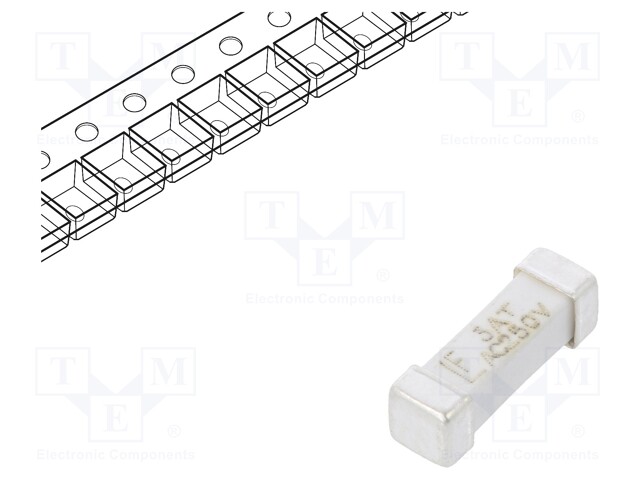 Fuse: fuse; time-lag; 3A; 250VAC; SMD; ceramic; 10,1x3,1x3,25mm