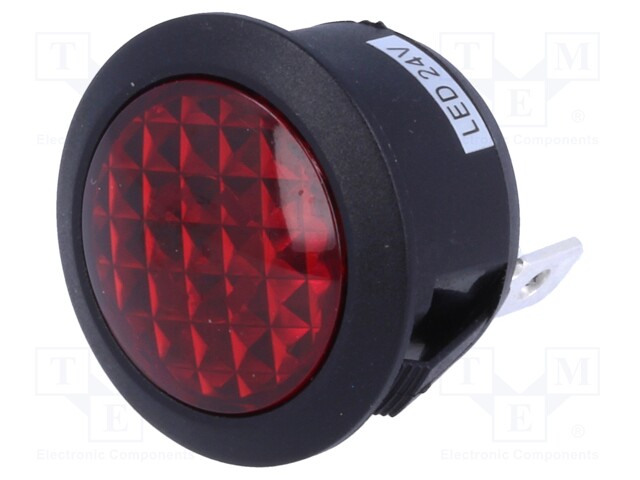 Indicator: LED; prominent; 24VDC; Cutout: Ø20mm; IP20; polyamide