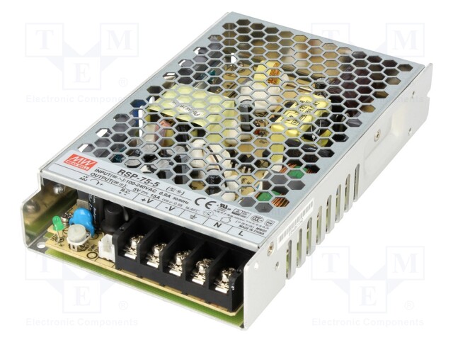 Power supply: switched-mode; modular; 75W; 5VDC; 159x97x30mm; 15A