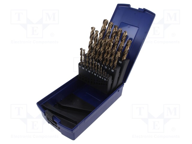 Drill set; for metal; high speed steel cobalt HSS-E; 25pcs.