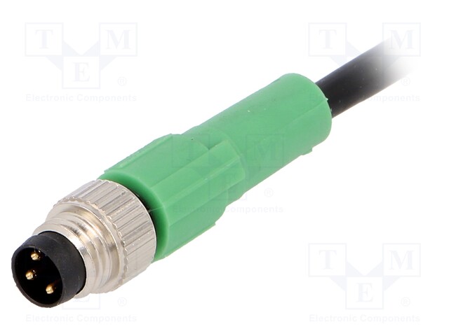 Connection lead; M8; PIN: 3; straight; 5m; plug; 250VAC; 4A; -25÷90°C