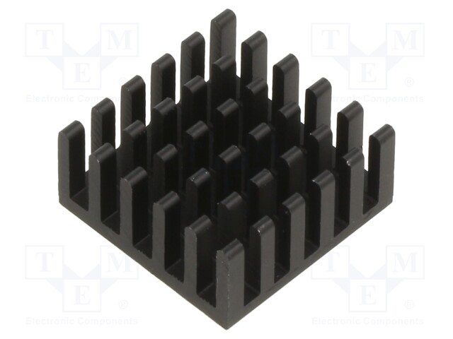 Heatsink: extruded; grilled; black; L: 24.2mm; W: 24.2mm; H: 12.3mm