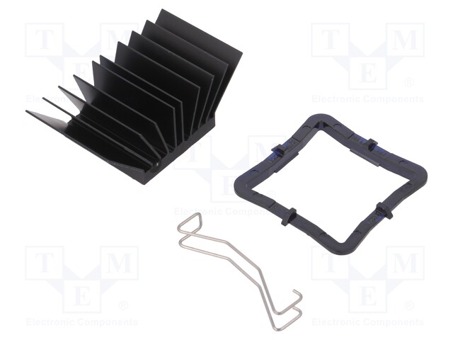 Heatsink: extruded; grilled; black; L: 31mm; W: 31mm; H: 19.5mm