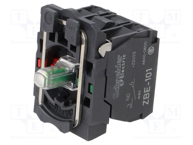 Contact and light block; 22mm; Harmony XB5; -25÷70°C; IP20; 24VDC