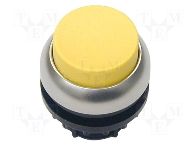 Switch: push-button; Stabl.pos: 2; 22mm; yellow; Illumin: none; IP67