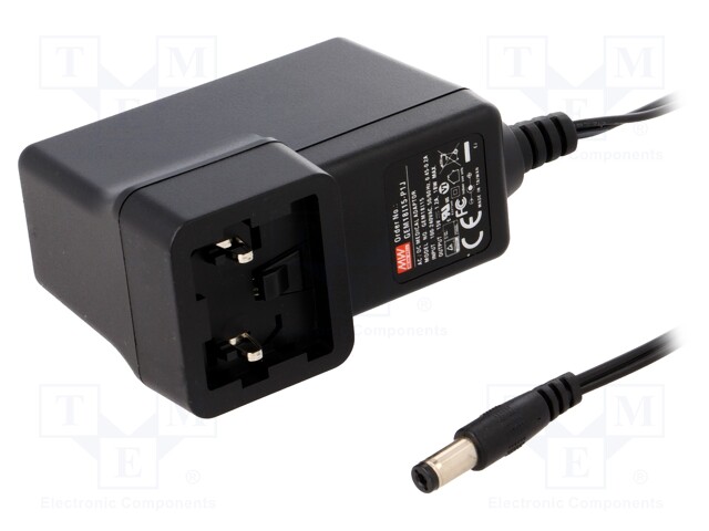 Power supply: switched-mode; 15VDC; 1.2A; Out: 5,5/2,1; 18W; 84%