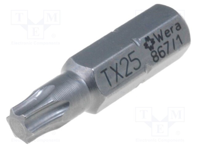 Screwdriver bit; Torx®; TX25; Overall len: 25mm