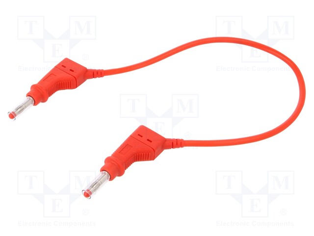 Connection cable; 32A; 4mm banana plug-4mm banana plug; red