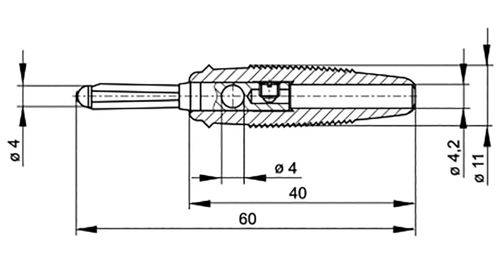 Connector: 4mm banana; plug; 16A; 60VDC; white; non-insulated; 3mΩ