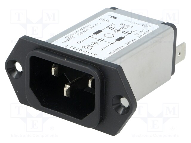 Connector: AC supply; socket; male; 1A; 250VAC; IEC 60320; -25÷85°C