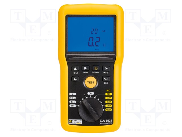 Insulation resistance meter; LCD 2x 4000,logarithmic bargraph