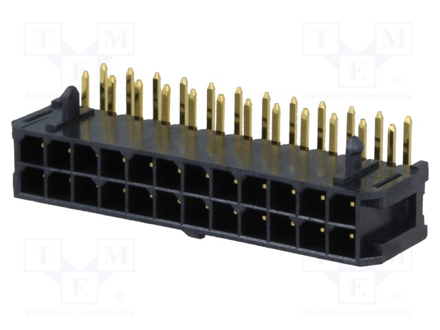 Socket; wire-board; male; Minitek Pwr 3.0; 3mm; PIN: 24; THT; 5A