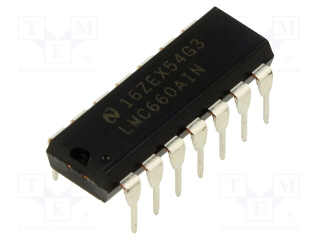 Operational Amplifier, 4 Amplifier, 1.4 MHz, 1.1 V/µs, 4.75V to 15.5V, DIP, 14 Pins