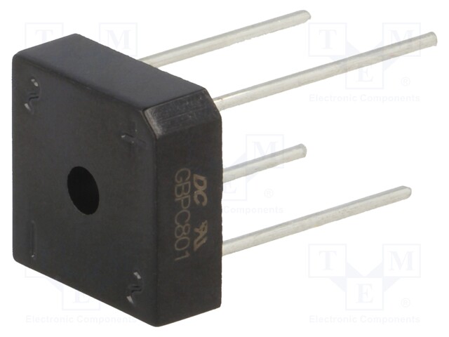 Single-phase bridge rectifier; Urmax: 100V; If: 8A; Ifsm: 175A