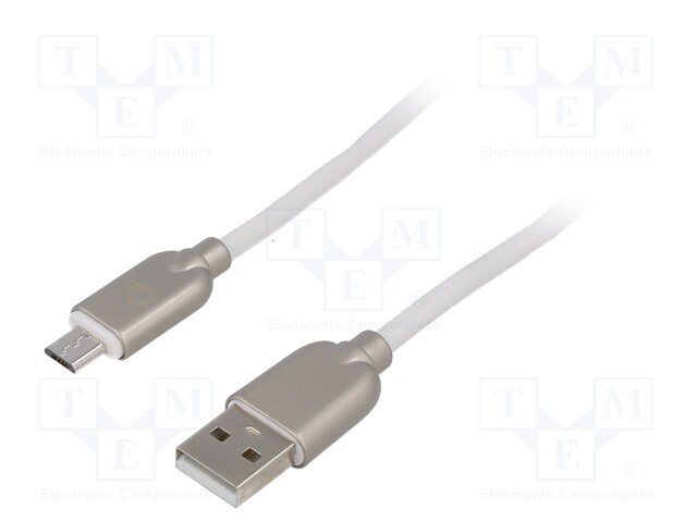 Cable; USB 2.0; USB A plug,USB B micro plug; gold-plated; 2m