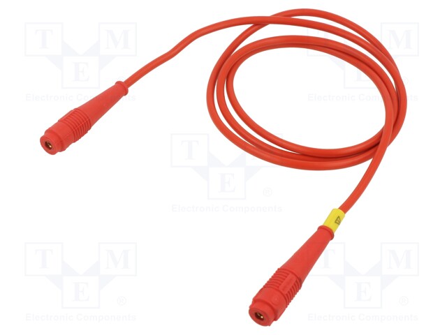 Test lead; 60VDC; 30VAC; 32A; banana socket 4mm,both sides; red