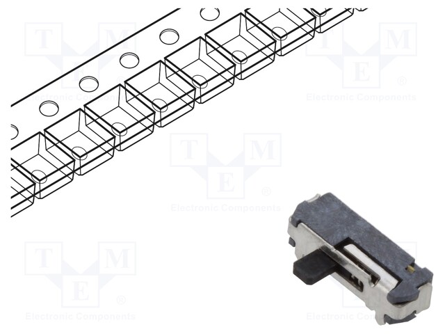 Slide Switch, Subminiature, SPDT, On-(On), Surface Mount, JSM Series, 300 mA