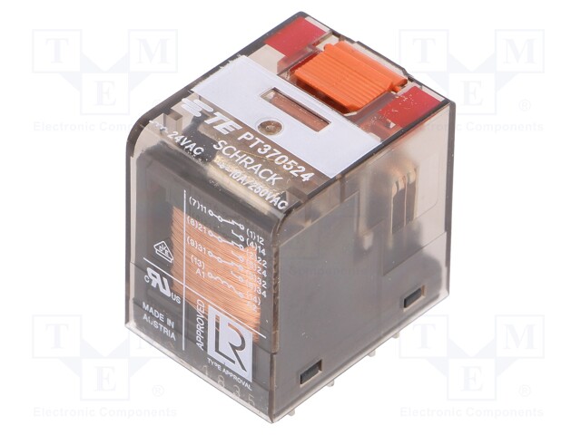 Relay: electromagnetic; 3PDT; Ucoil: 24VAC; 10A/250VAC; 10A/30VDC