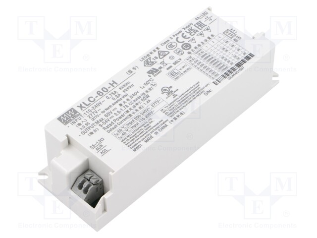 Power supply: switching; LED; 60W; XLC-60; -25÷90°C; OUT: 1