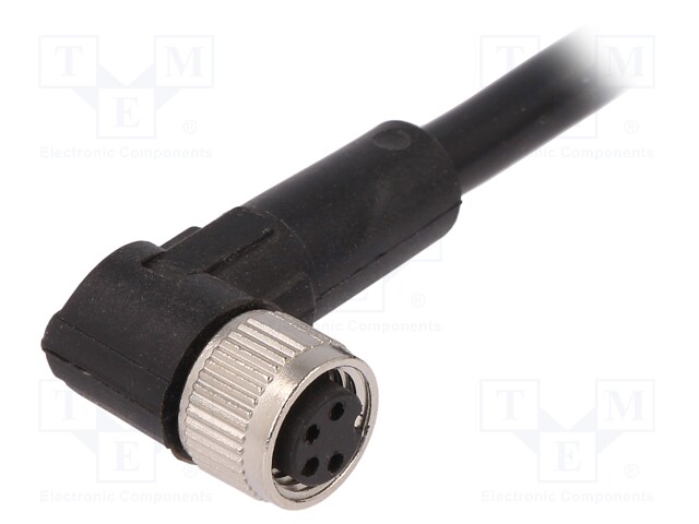 Connection lead; M8; PIN: 4; angled; 5m; plug; 60VAC; 4A; -25÷80°C