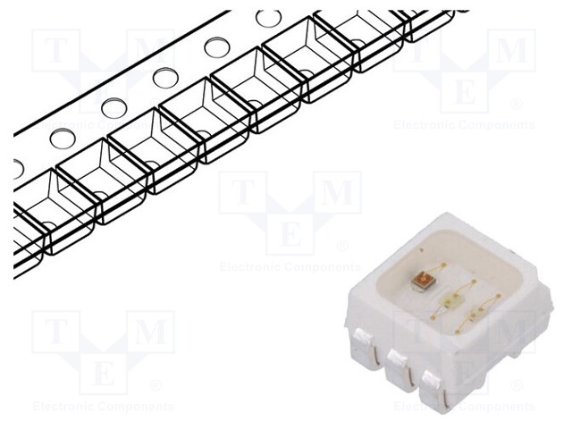 LED; SMD; 2835,PLCC6; RGB; 3.4x2.8x1.8mm; 120°; 20mA; 125/114/114mW