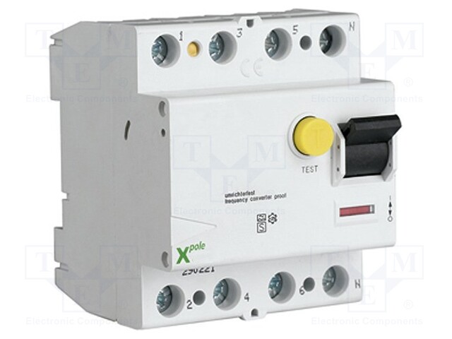 RCD breaker; Inom: 80A; Ires: 0.3A; Poles: 4; 400VAC; Mounting: DIN