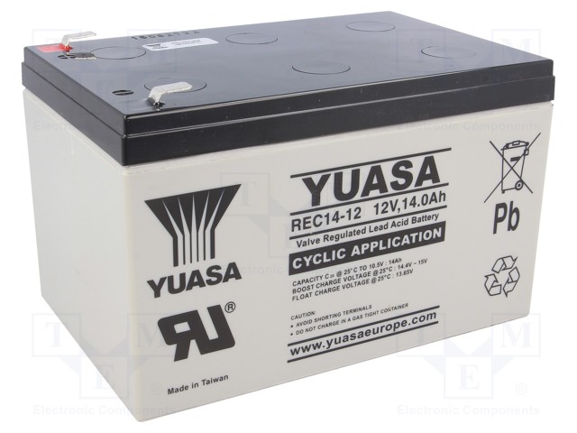 Re-battery: acid-lead; 12V; 14Ah; AGM; maintenance-free